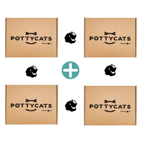 Pottycats natural cat litter in Charcoal