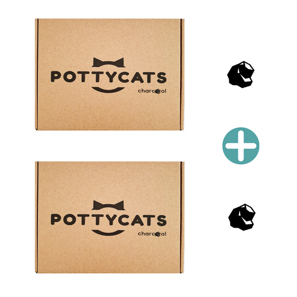 Pottycats natural cat litter in Charcoal
