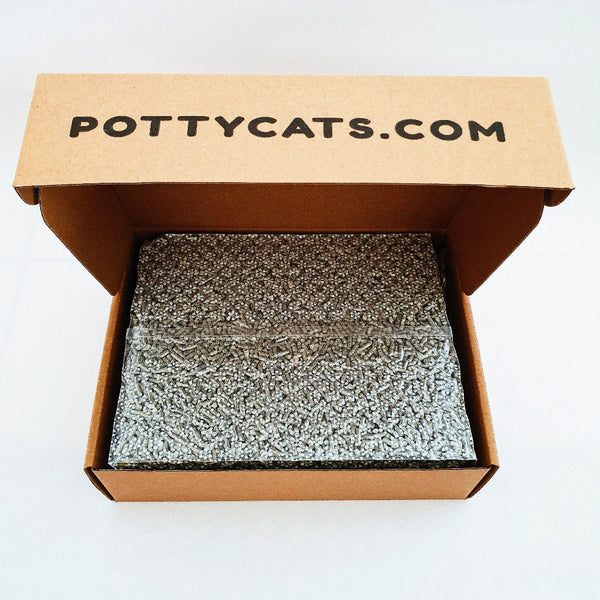 Pottycats natural cat litter in Charcoal