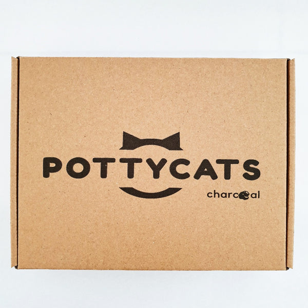 Pottycats natural cat litter in Charcoal