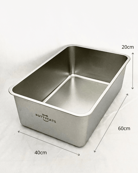 PottyBox - JUMBO Stainless Steel Cat Litter Box