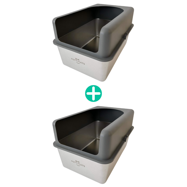 PottyBox - JUMBO Stainless Steel Cat Litter Box