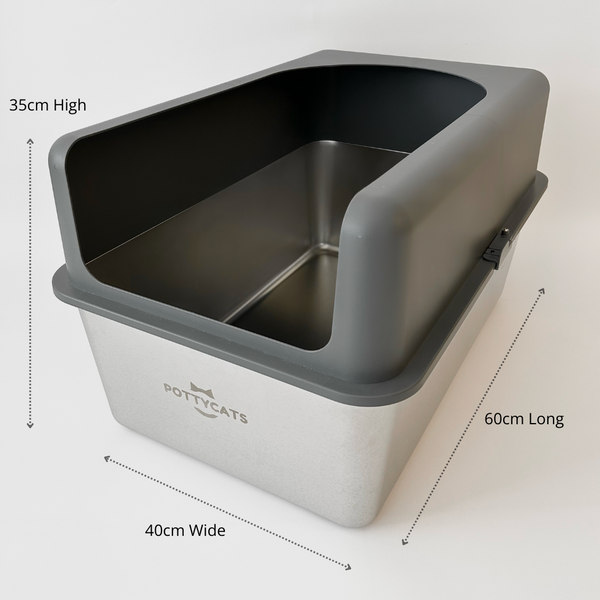 PottyBox - JUMBO Stainless Steel Cat Litter Box