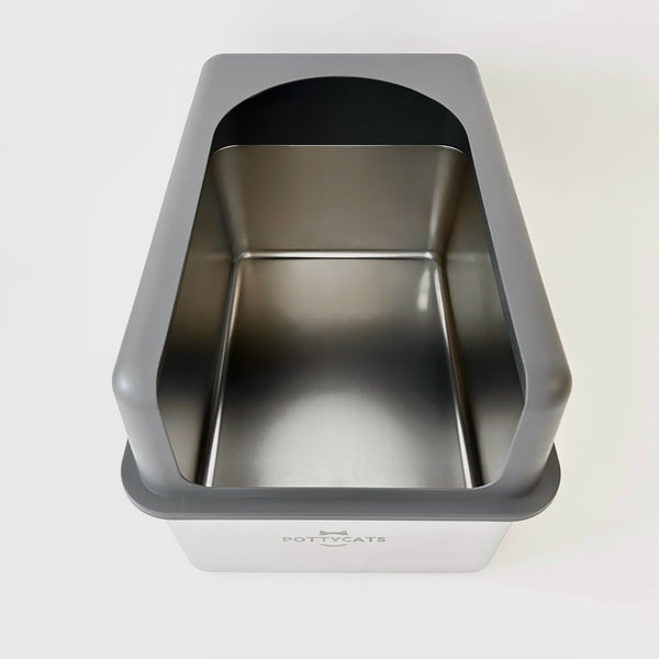 stainless steel cat litter box with side lid