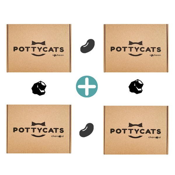 Pottycats natural cat litter in Original soya/tofu mix with Charcoal 
