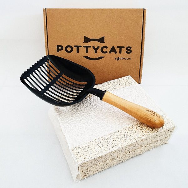 Pottycats natural cat litter starter kit in original soy tofu