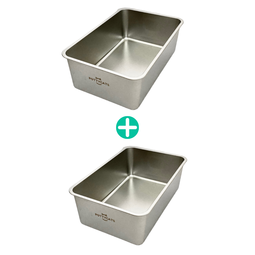 PottyBox - JUMBO Stainless Steel Cat Litter Box