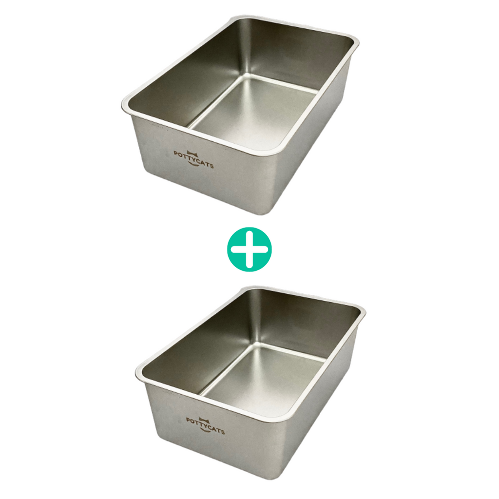PottyBox Jumbo and Large Stainless Steel Cat Litter Box Pottycats